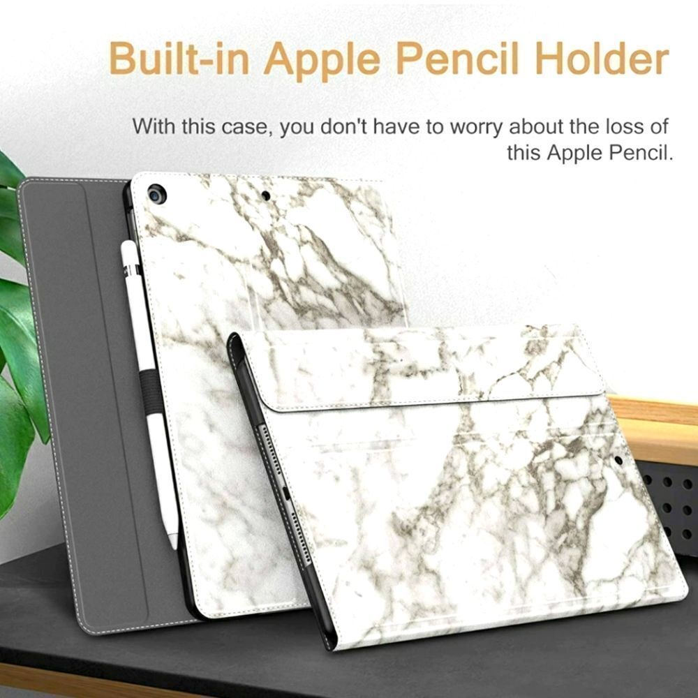 iPad Case w/Stand Marble Pattern Grey White NWOT